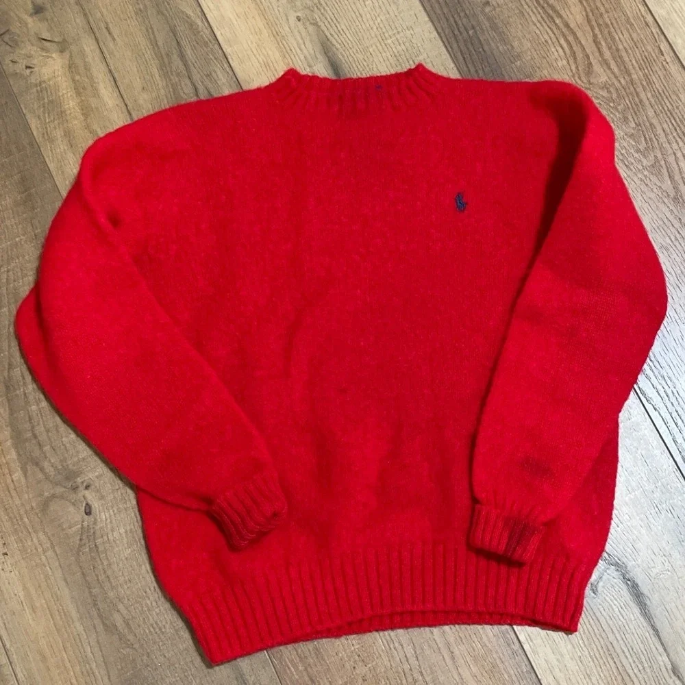 Polo Ralph Lauren Old Money Shetland Wool Sweater Mens Medium Vintage Preppy